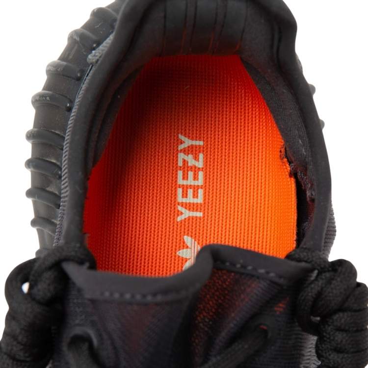 مملوكة مسبقًا Yeezy x Adidas Black Net Boost 350 V2 Cinder Sneakers Size 37 1/3