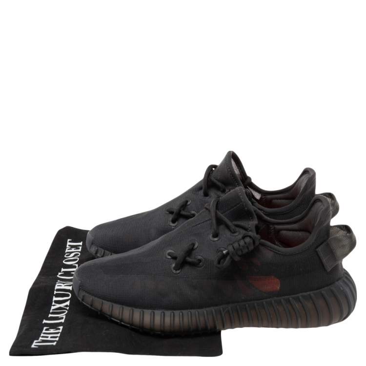مملوكة مسبقًا Yeezy x Adidas Black Net Boost 350 V2 Cinder Sneakers Size 37 1/3