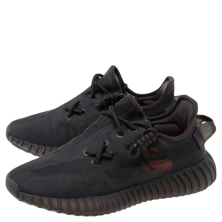 مملوكة مسبقًا Yeezy x Adidas Black Net Boost 350 V2 Cinder Sneakers Size 37 1/3
