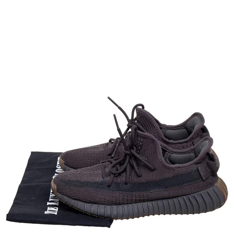 Pre Owned Yeezy x Adidas Black Knit Fabric Boost 350 V2 Cinder Sneakers Size 40