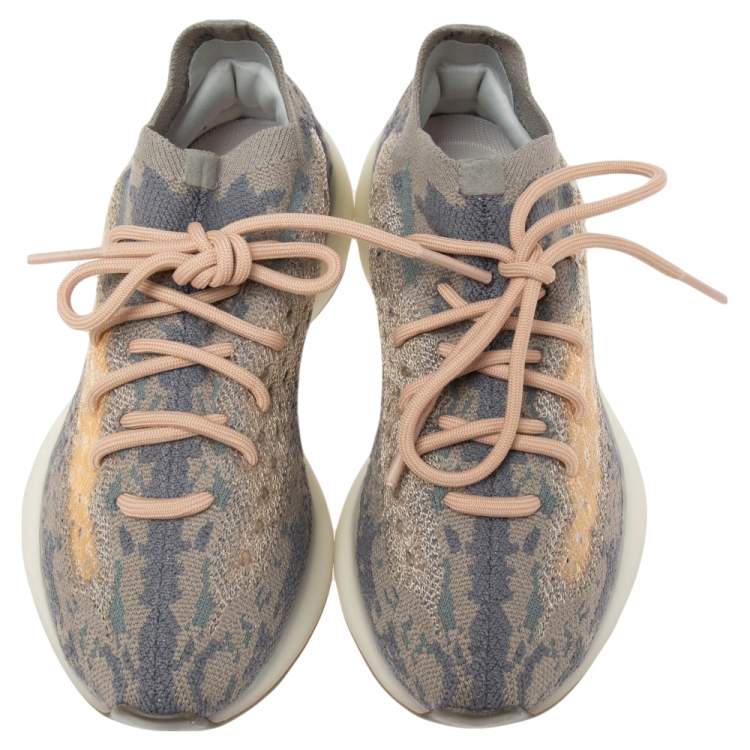 مملوكة مسبقًا Yeezy x Adidas Grey/Beige Knit Fabric Boost 380 V2 Mist Low-Top Sneakers Size 38 2/3