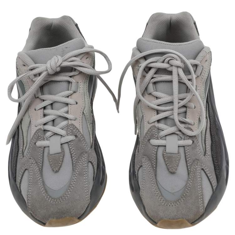 Pre Owned Yeezy x Adidas Grey Suede And Fabric Boost 700 V2 Tephra Sneakers Size 40