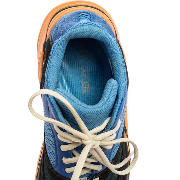 Pre Owned Yeezy x Adidas Bright Blue Suede, Mesh and Leather Boost 700 Sneakers Size 40