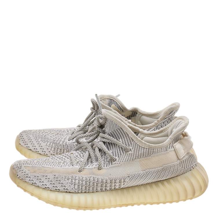 مملوكة مسبقًا Yeezy x Adidas Grey/White Knit Fabric Boost 350 V2 Static Sneakers Size 40 2/3
