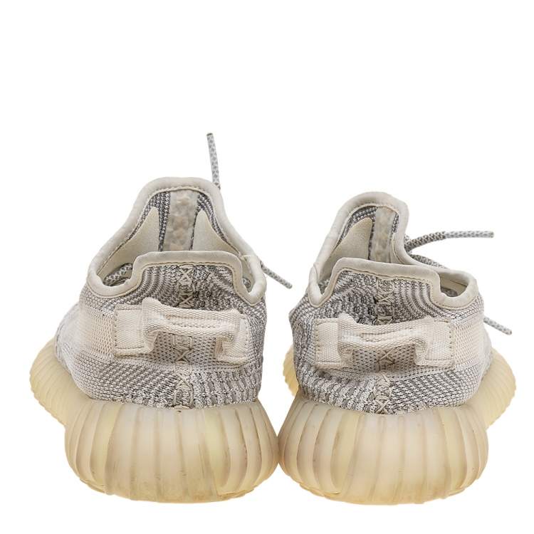 مملوكة مسبقًا Yeezy x Adidas Grey/White Knit Fabric Boost 350 V2 Static Sneakers Size 40 2/3