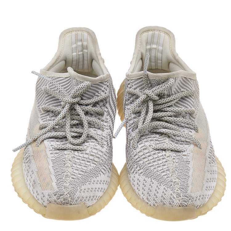 مملوكة مسبقًا Yeezy x Adidas Grey/White Knit Fabric Boost 350 V2 Static Sneakers Size 40 2/3