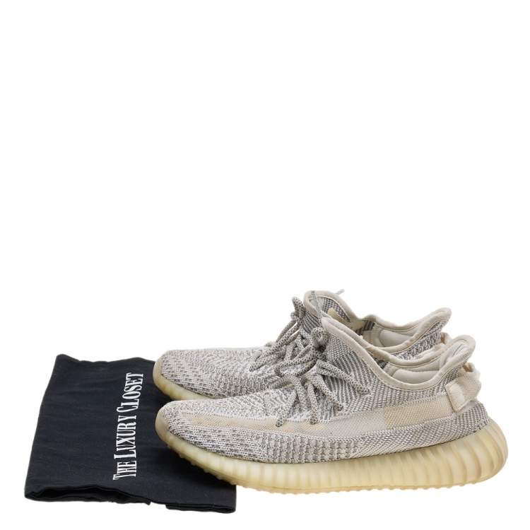 مملوكة مسبقًا Yeezy x Adidas Grey/White Knit Fabric Boost 350 V2 Static Sneakers Size 40 2/3