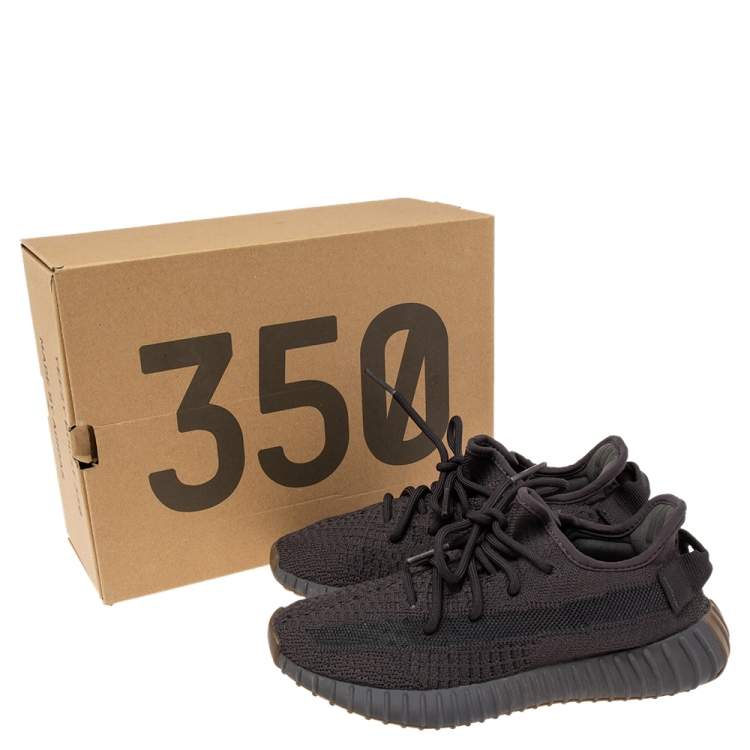 Pre Owned Yeezy x adidas Dark Grey Knit Fabric Boost 350 V2 Cinder Sneakers Size 36 2/3