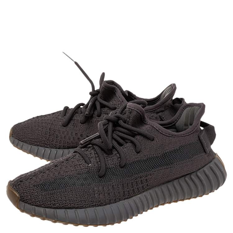 Pre Owned Yeezy x adidas Dark Grey Knit Fabric Boost 350 V2 Cinder Sneakers Size 36 2/3