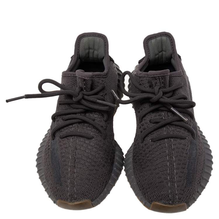 Pre Owned Yeezy x adidas Dark Grey Knit Fabric Boost 350 V2 Cinder Sneakers Size 36 2/3