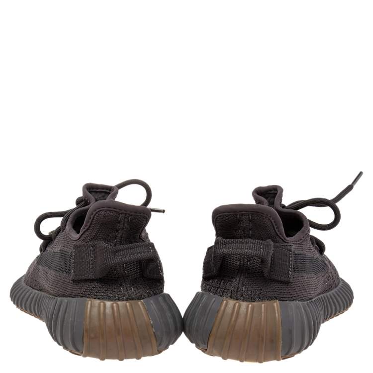 Pre Owned Yeezy x adidas Dark Grey Knit Fabric Boost 350 V2 Cinder Sneakers Size 36 2/3