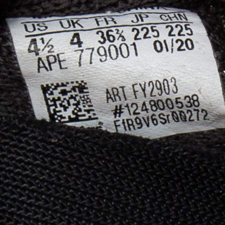 Pre Owned Yeezy x adidas Dark Grey Knit Fabric Boost 350 V2 Cinder Sneakers Size 36 2/3