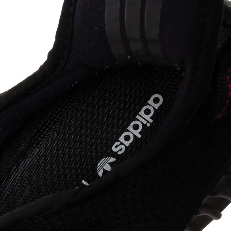 Pre Owned Yeezy x adidas Black Knit Fabric Boost 350 V2 Sneakers Size 45 1/3