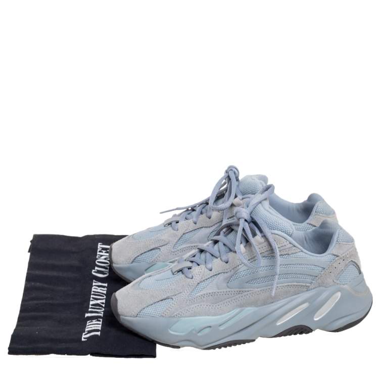 مملوكة مسبقًا Yeezy x adidas Hospital Blue Fabric And Suede Boost 700 V2 Sneakers Size 38