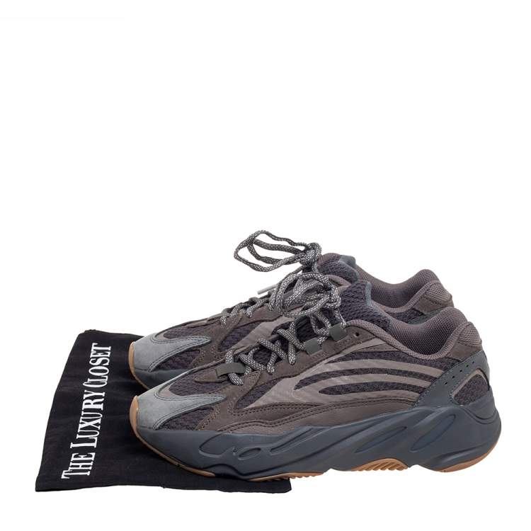 Pre Owned Yeezy x adidas Grey Fabric And Nubuck Yeezy 700 Sneakers Size 40 2/3