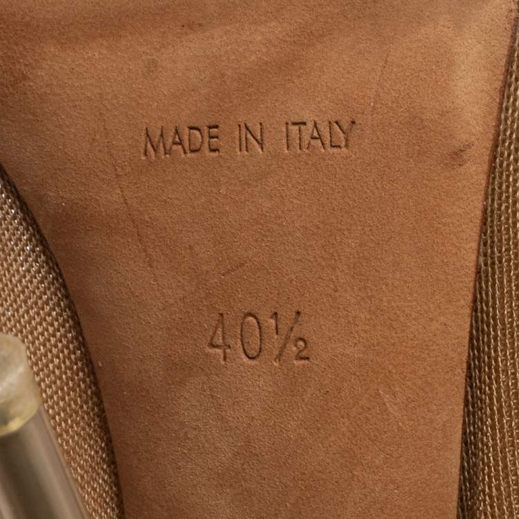 Pre Owned Season 6 Beige Mesh Open-Toe Mules Size 40.5