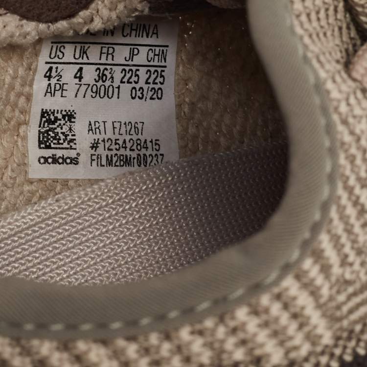Pre Owned Adidas x Yeezy Brown/Cream Knit Fabric And Mesh  Boost 350 V2 Zyon Sneakers Size 36 2/3