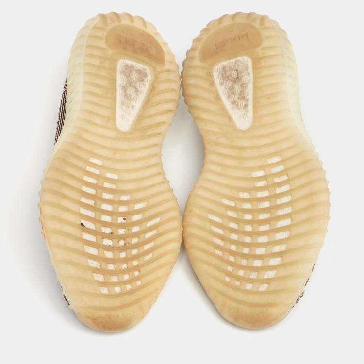 Pre Owned Adidas x Yeezy Brown/Cream Knit Fabric And Mesh  Boost 350 V2 Zyon Sneakers Size 36 2/3