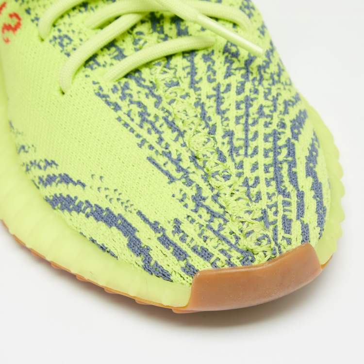 مملوكة مسبقًا adidas Yeezy  Green Knit Fabric Boost 350 V2 Semi Frozen Sneakers Size 39.2/3