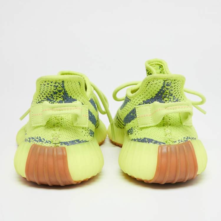 مملوكة مسبقًا adidas Yeezy  Green Knit Fabric Boost 350 V2 Semi Frozen Sneakers Size 39.2/3