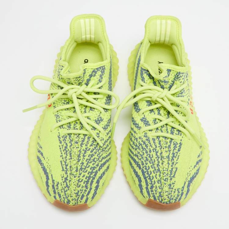 مملوكة مسبقًا adidas Yeezy  Green Knit Fabric Boost 350 V2 Semi Frozen Sneakers Size 39.2/3