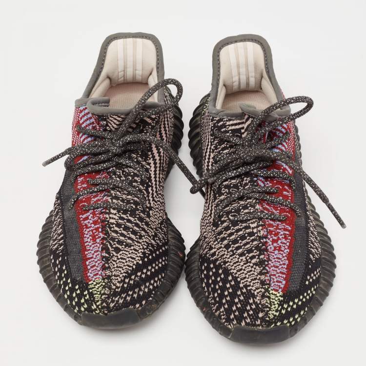 مملوكة مسبقًا Yeezy x Adidas Black Knit Fabric Boost 350 V2 Yecheil Sneakers Size 38 2/3