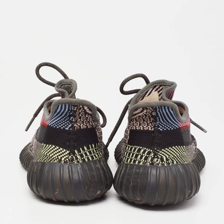 مملوكة مسبقًا Yeezy x Adidas Black Knit Fabric Boost 350 V2 Yecheil Sneakers Size 38 2/3