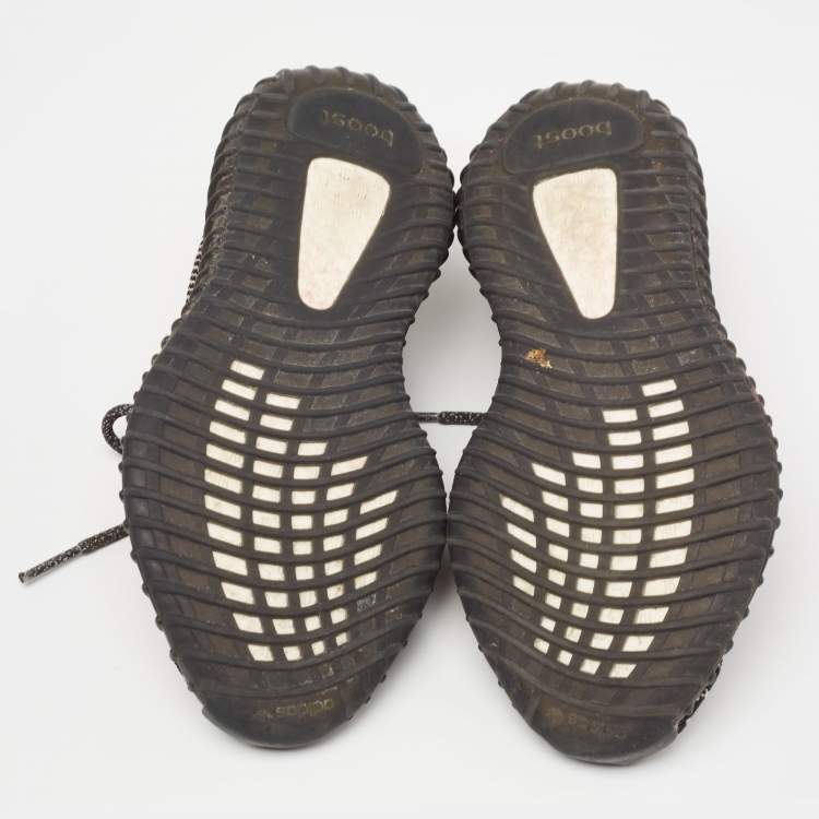 مملوكة مسبقًا Yeezy x Adidas Black Knit Fabric Boost 350 V2 Yecheil Sneakers Size 38 2/3