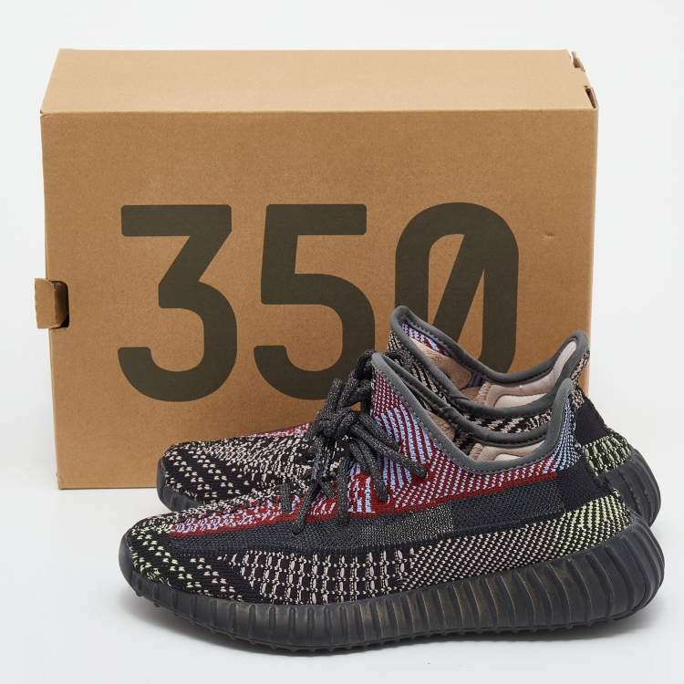 Pre Owned Yeezy x Adidas Multicolor Cotton Knit Boost 350 V2 Yecheil Sneakers Size 38