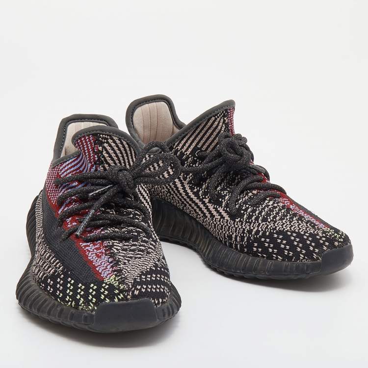 Pre Owned Yeezy x Adidas Multicolor Cotton Knit Boost 350 V2 Yecheil Sneakers Size 38
