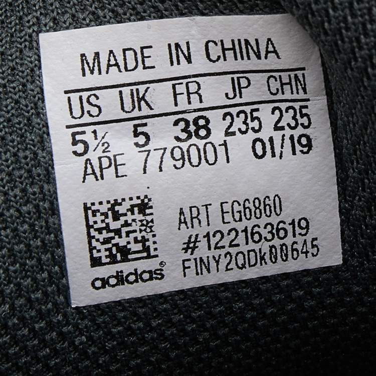 Pre Owned Yeezy x Adidas Grey Leather And Knit Fabric Boost 700 Geode Sneakers Size 38