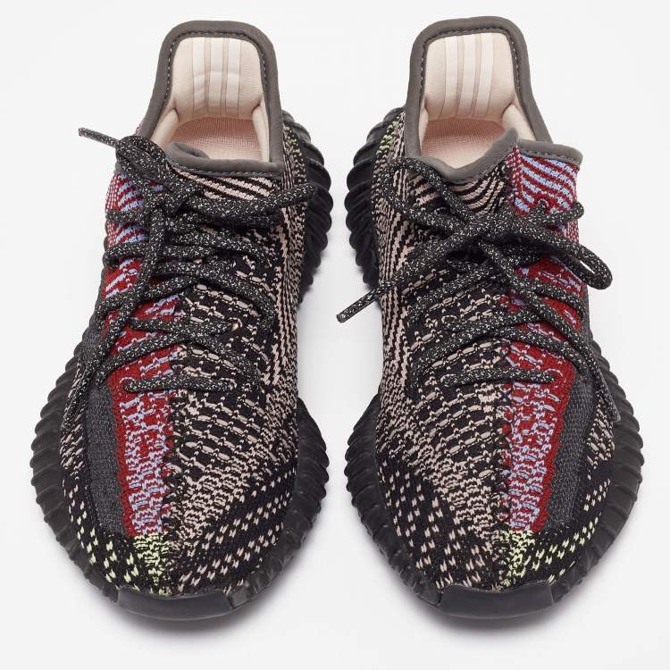 Pre Owned Adidas Yeezy Boost Multicolor Knit Fabric And Mesh 350 V2 Yecheil (Non-Reflective) Sneakers Size 37 1/3