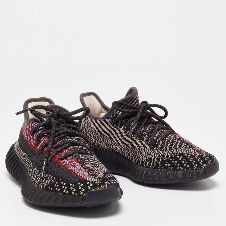 Pre Owned Adidas Yeezy Boost Multicolor Knit Fabric And Mesh 350 V2 Yecheil (Non-Reflective) Sneakers Size 37 1/3
