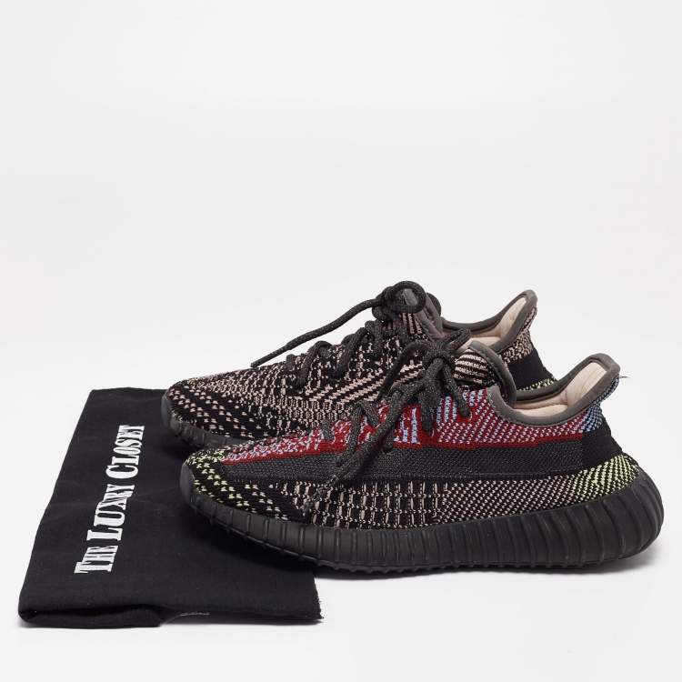 Pre Owned Adidas Yeezy Boost Multicolor Knit Fabric And Mesh 350 V2 Yecheil (Non-Reflective) Sneakers Size 37 1/3