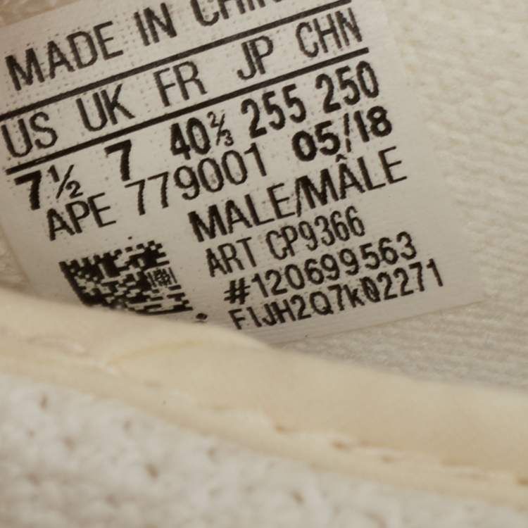 مملوكة مسبقًا Yeezy x Adidas White Knit Fabric Boost 350 V2 Non-Reflective Sneakers Size 40 2/3