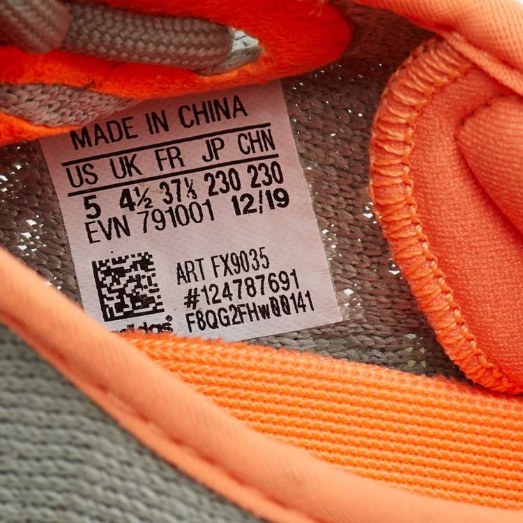Pre Owned Yeezy x Adidas Pale Green/Grey Boost 350 V2 Desert Sage Low Top Sneakers Size 37 1/3