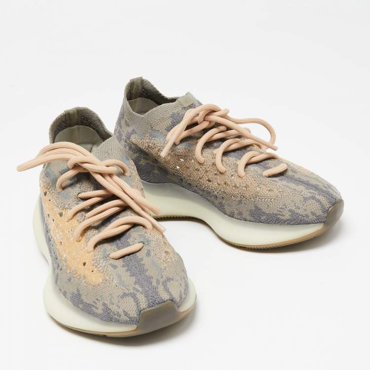 مملوكة مسبقًا Yeezy x adidas Grey Knit Fabric Boost 380 Mist Sneakers Size 371/3