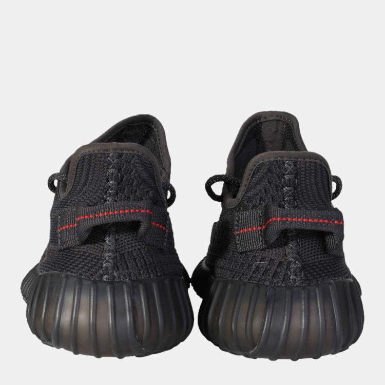 مملوكة مسبقًا Yeezy x Adidas Black Knit Fabric Boost 350 V2 Black Non-Reflective Sneakers Size 40