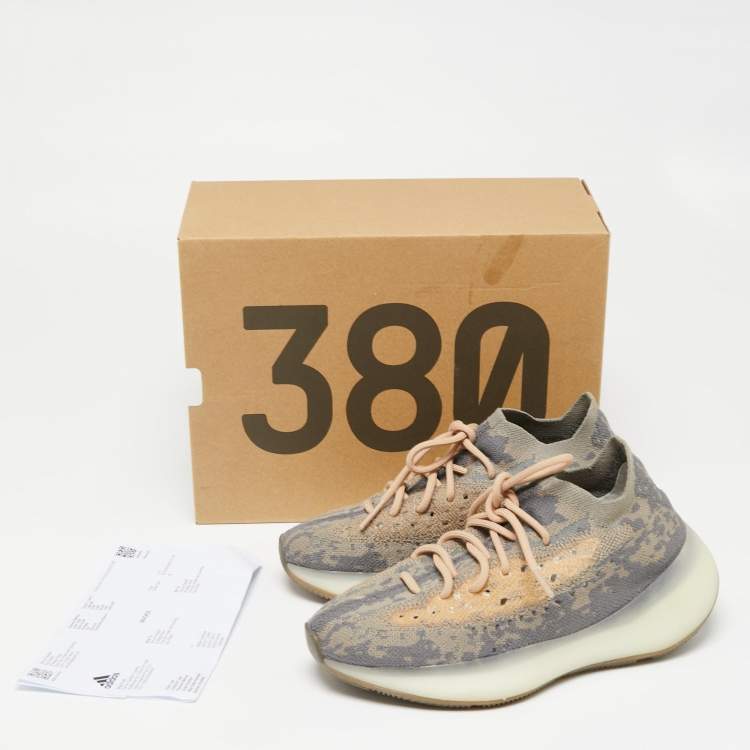 مملوكة مسبقًا Yeezy x Adidas Multicolor Fabric And Mesh Yeezy Boost 380 Mist Reflective Sneakers Size 39.5 