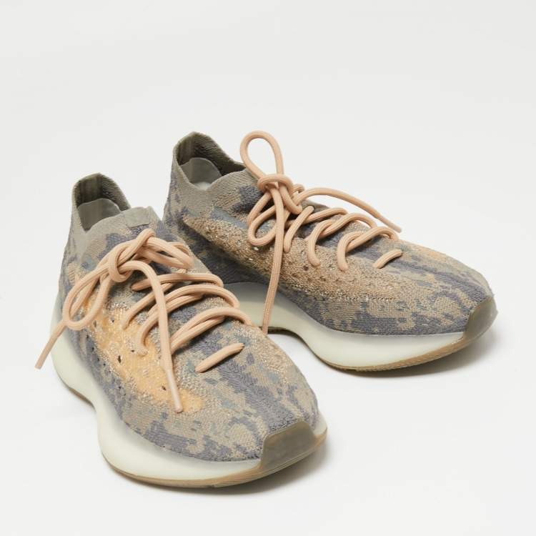 مملوكة مسبقًا Yeezy x Adidas Multicolor Fabric And Mesh Yeezy Boost 380 Mist Reflective Sneakers Size 39.5 
