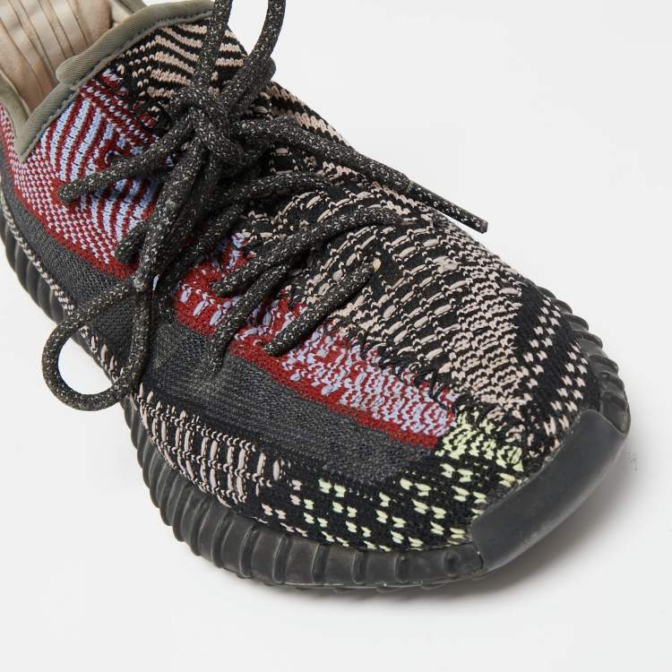 Pre Owned Adidas Yeezy Boost Multicolor Knit Fabric And Mesh 350 V2 Yecheil Reflective Sneakers Size 40