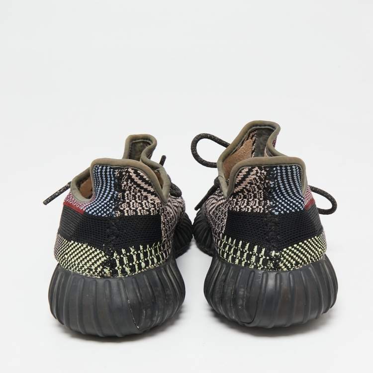 Pre Owned Adidas Yeezy Boost Multicolor Knit Fabric And Mesh 350 V2 Yecheil Reflective Sneakers Size 40