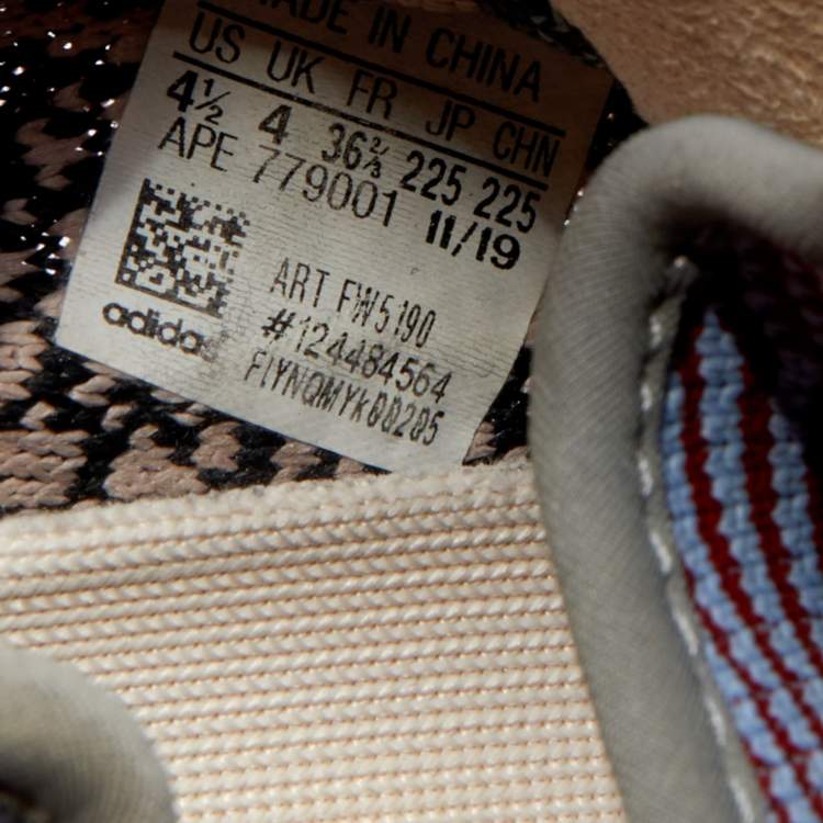 Pre Owned Yeezy x Adidas Multicolor Knit Fabric Boost 350 V2 Yecheil (Non-Reflective) Sneakers Size 36 2/3