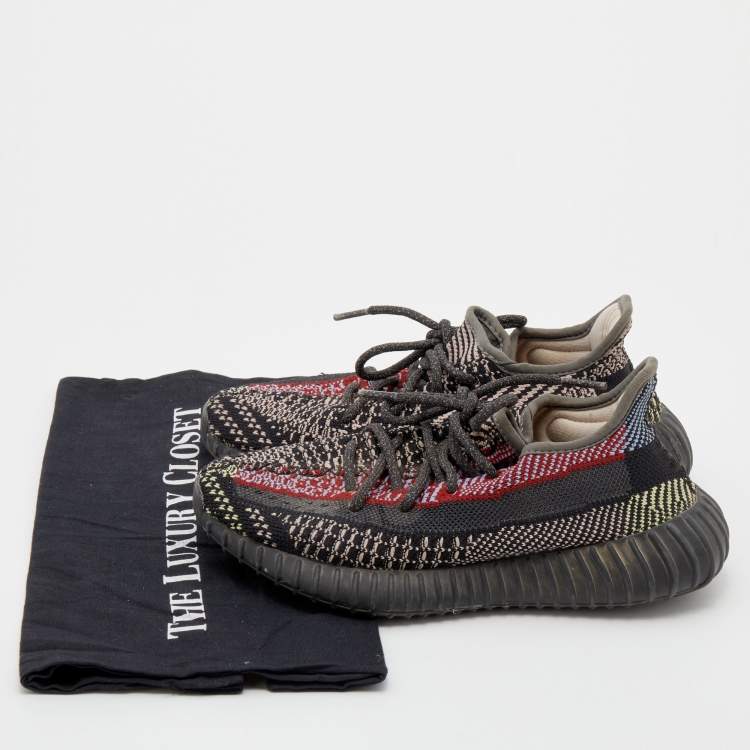 Pre Owned Yeezy x Adidas Multicolor Knit Fabric Boost 350 V2 Yecheil (Non-Reflective) Sneakers Size 36 2/3