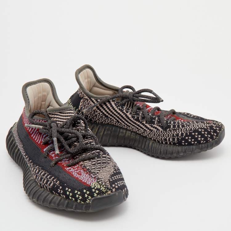 Pre Owned Yeezy x Adidas Multicolor Knit Fabric Boost 350 V2 Yecheil (Non-Reflective) Sneakers Size 36 2/3