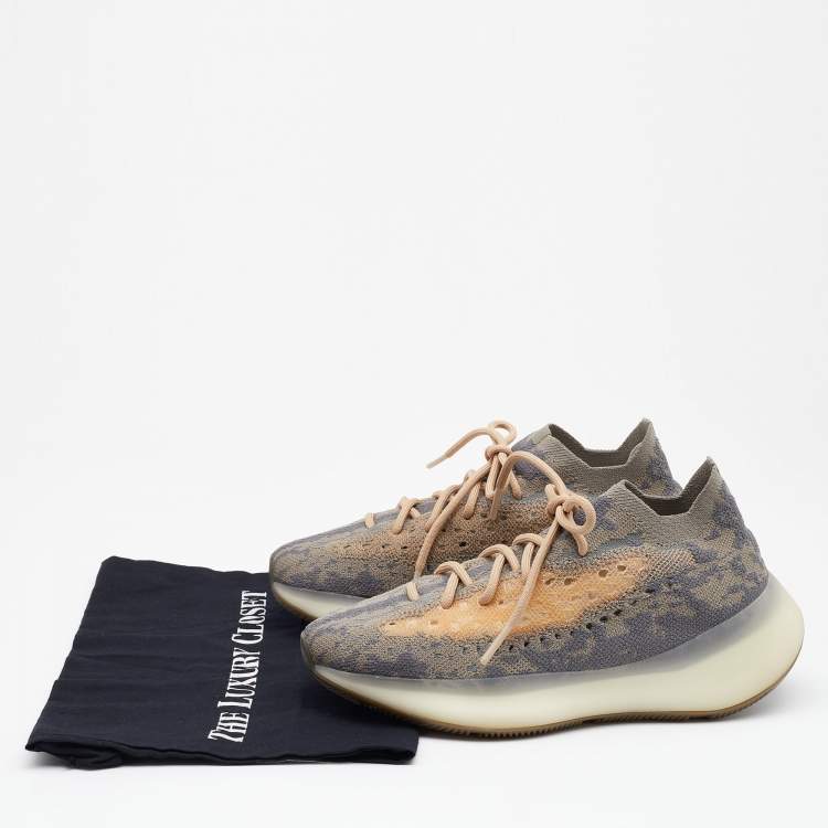 Pre Owned Yeezy x adidas Grey Knit Fabric Boost 380 Mist Sneakers Size 40