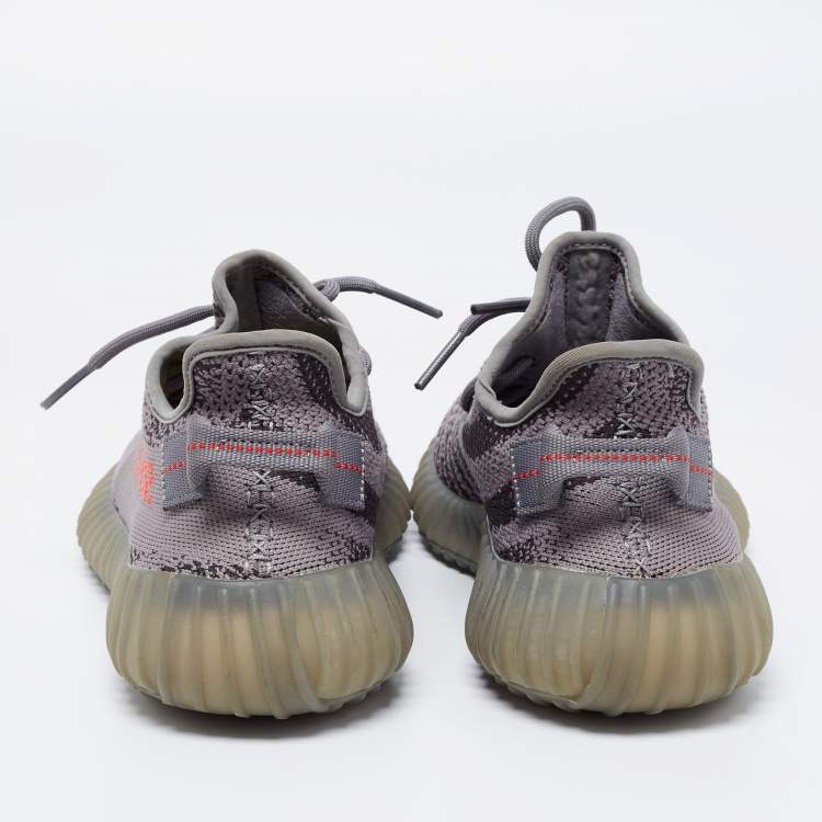 Pre Owned Adidas x Yeezy Boost Grey Knit Fabric 350 V2 Non-Reflective Sneakers 40 2/3