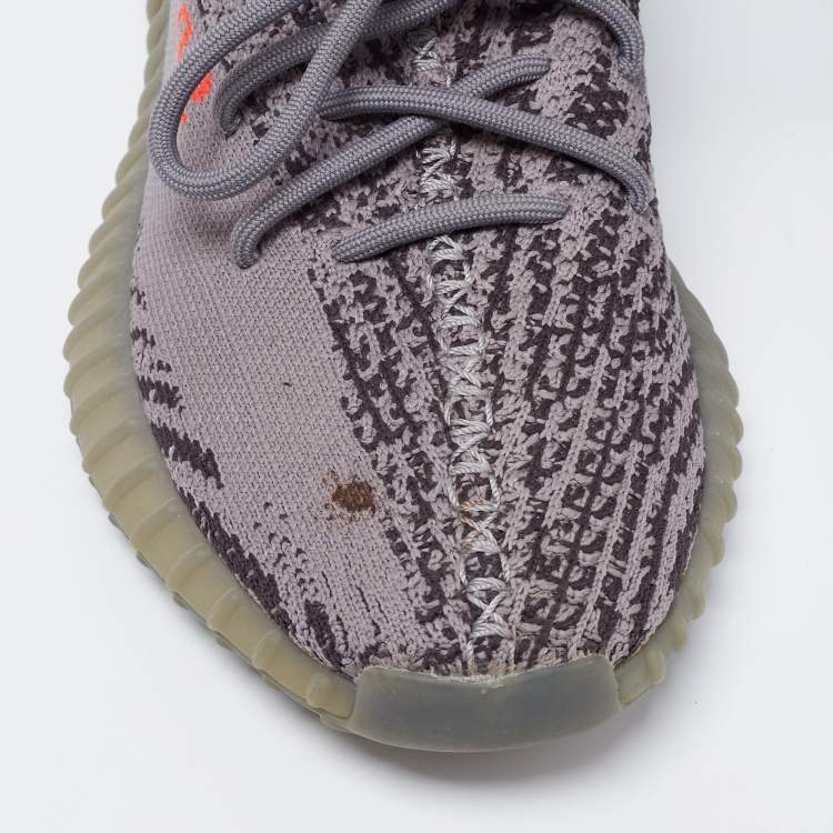 Pre Owned Adidas x Yeezy Boost Grey Knit Fabric 350 V2 Non-Reflective Sneakers 40 2/3