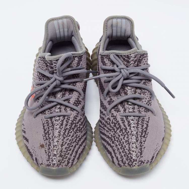 Pre Owned Adidas x Yeezy Boost Grey Knit Fabric 350 V2 Non-Reflective Sneakers 40 2/3