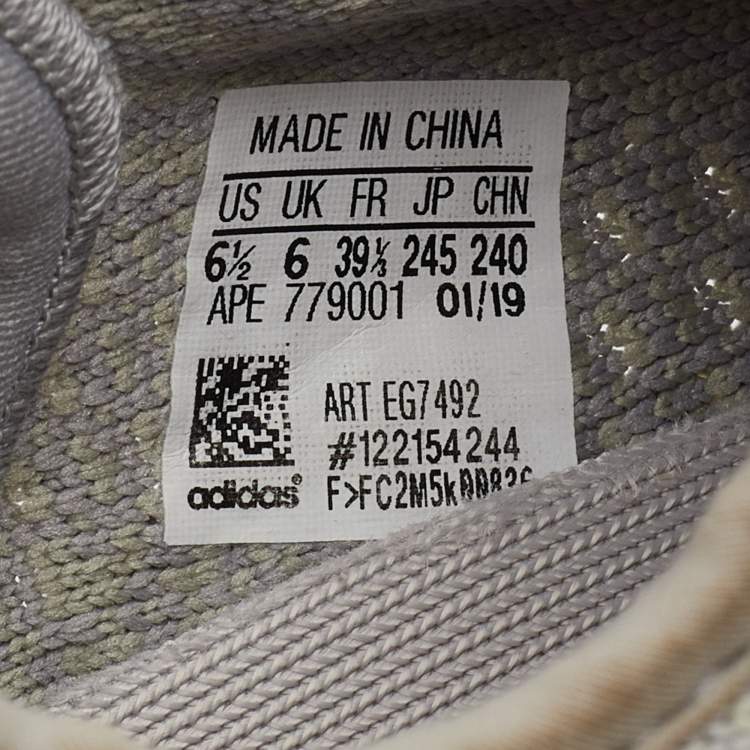 Pre Owned Yeezy x Adidas Grey Knit Fabric Boost 350 V2 True Form Sneakers Size 39 1/3